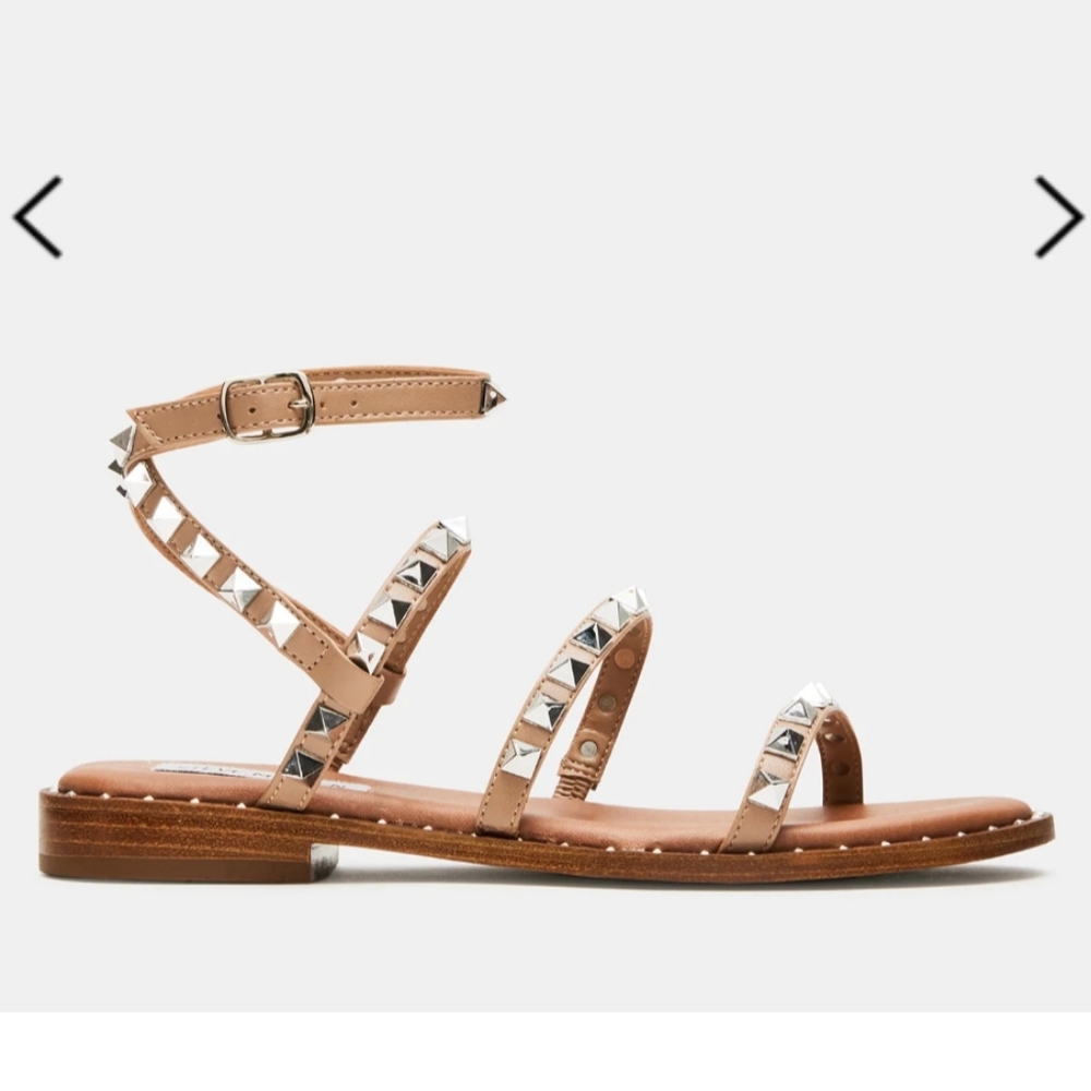 Tan and Silver Sandals with Elegant Style Steve Madden
